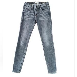 Frame Le Skinny de Jeanne Jeans Size 27 Midrise Faded Gray Stretch Distressed